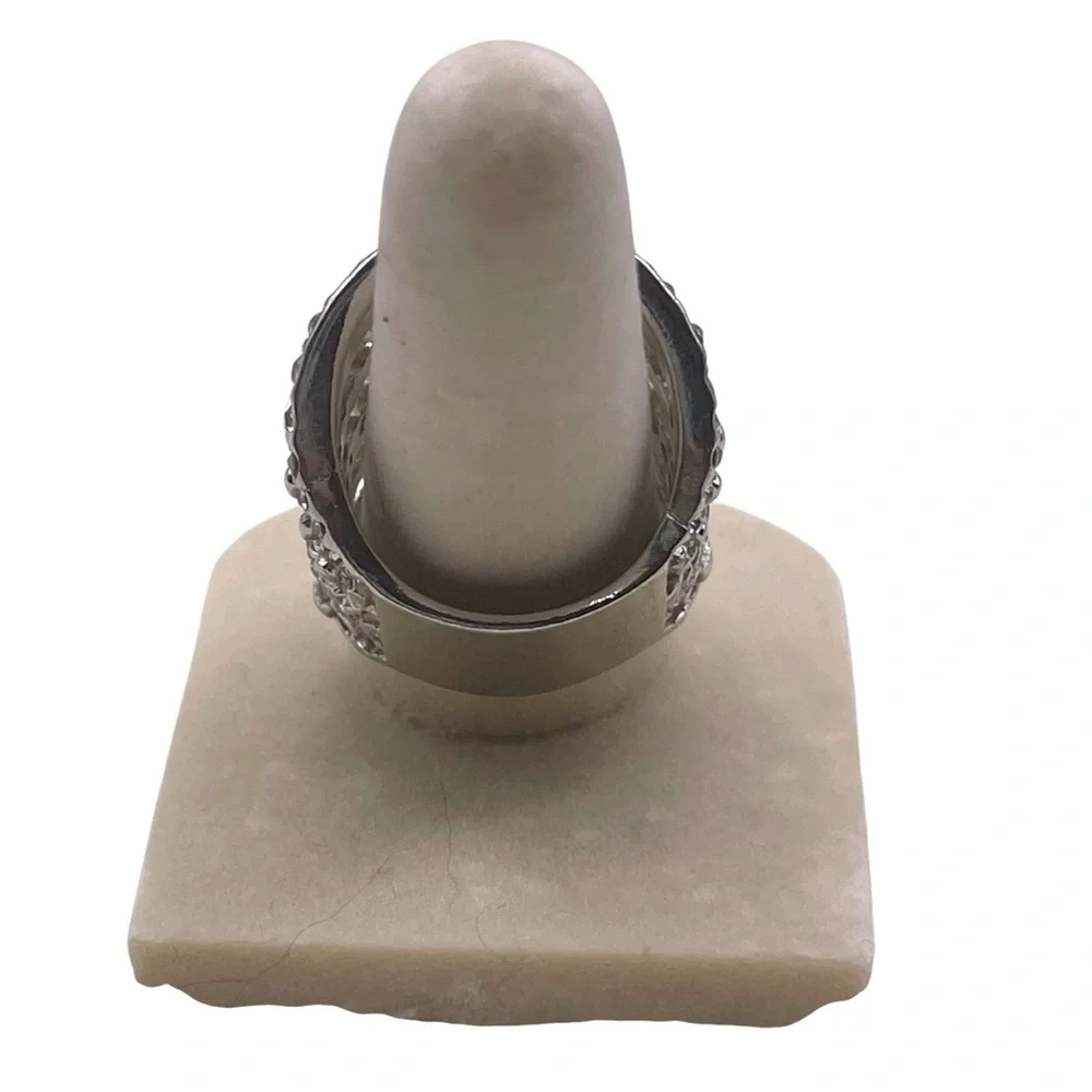 ❤️ Silver Tone 6-Row Cage Ring